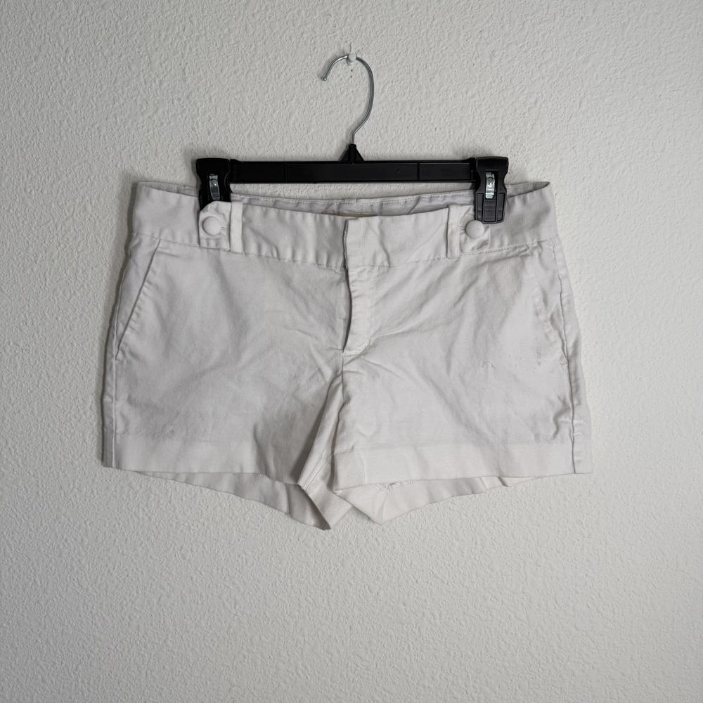 Banana‎ Republic Ryan Fit Chino Shorts Womens 8 White Low Rise Belt Loop Casual